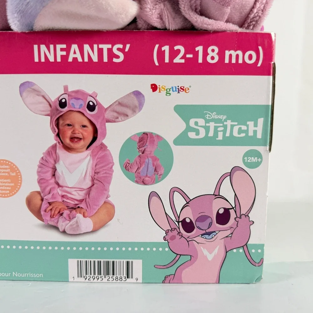 Disney Baby Angel Infant Costume 12-18 Months Stitch 2 Piece Set Disguise New